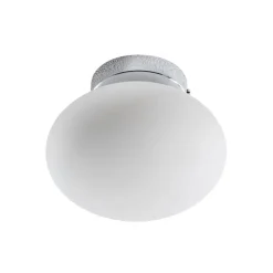 Domiluce Loftlampe Ufo, krom/hvid, Ø 18 cm, glas, G9