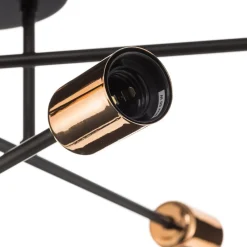 Loftlampe Veken 6B i sort og kobber^EMIBIG LIGHTING Online