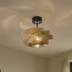 Loftlampe Vento, sort/guld, metal, Ø 40 cm, E27^Domiluce