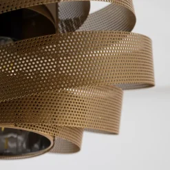 Loftlampe Vento, sort/guld, metal, Ø 40 cm, E27^Domiluce