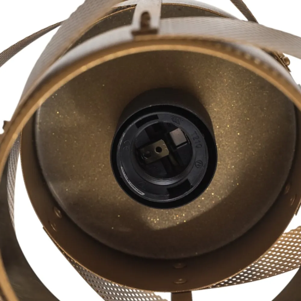 Loftlampe Vento, sort/guld, metal, Ø 40 cm, E27^Domiluce