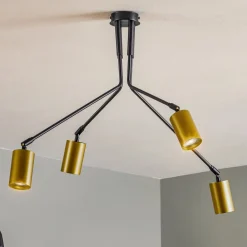 EMIBIG LIGHTING Loftlampe Verno 4 Black i sort og guld