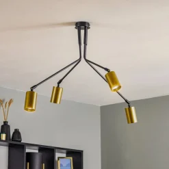 EMIBIG LIGHTING Loftlampe Verno 4 Black i sort og guld
