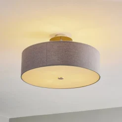 Nowodvorski Lighting Loftlampe Viviane med tekstilskærm, grå