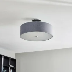 Nowodvorski Lighting Loftlampe Viviane med tekstilskærm, grå