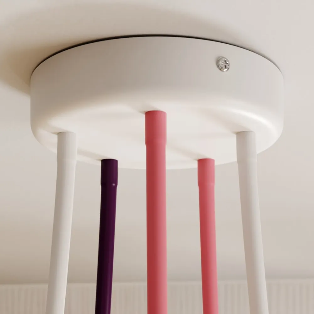 Loftlampe Wire Kids 5 lyskilder, hvid/pink/violet^TK Lighting Hot
