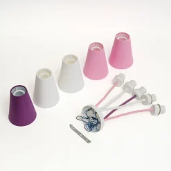 Loftlampe Wire Kids 5 lyskilder, hvid/pink/violet^TK Lighting Hot