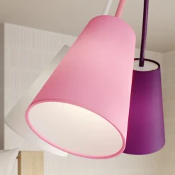 Loftlampe Wire Kids 5 lyskilder, hvid/pink/violet^TK Lighting Hot