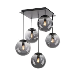 JUST LIGHT. GmbH Loftslampe Big Widow, glaskugler, fem flammer