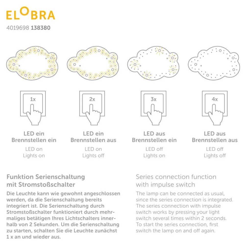 Loftslampe billede sky Escape, orange^Elobra Hot