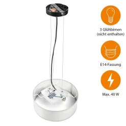 Smartwares Loftslampe Ceiling Dream, Ø 40 cm, tekstil, hvid