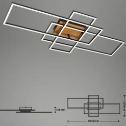 Loftslampe Frame CCT, fjernbetjening, sort/træ^Briloner Hot