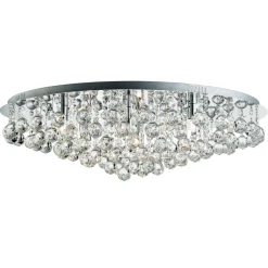 Searchlight Loftslampe Hanna krom glas krystal kugler 80 cm