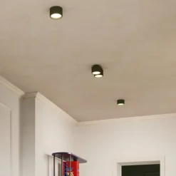 Loftslampe RIBLA, olivengrøn, Ø 10 cm, metal, GX53^SOLLUX LIGHTING Hot