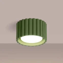 Loftslampe RIBLA, olivengrøn, Ø 10 cm, metal, GX53^SOLLUX LIGHTING Hot