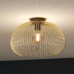 EGLO Loftslampe Venezuela, skærm lavet af gyldne stænger