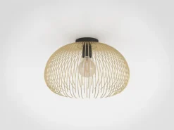 EGLO Loftslampe Venezuela, skærm lavet af gyldne stænger