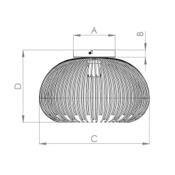 EGLO Loftslampe Venezuela, skærm lavet af gyldne stænger