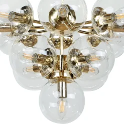 Domiluce Loftlamper|Loftlamper>Loftslampe Zumba, glas/metal, guld/klar, 13-flammet