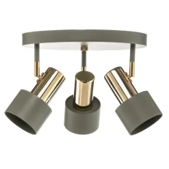 Argon Loftspot Destin, 3 lyskilder grøn/messing