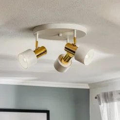 Argon Loftspot Destin, 3 lyskilder, hvid/messing