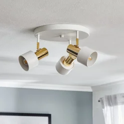 Argon Loftspot Destin, 3 lyskilder, hvid/messing