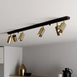 Nowodvorski Lighting Loftspot Eye Spot 6 lyskilder, sort/messing