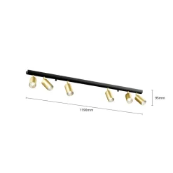 Nowodvorski Lighting Loftspot Eye Spot 6 lyskilder, sort/messing