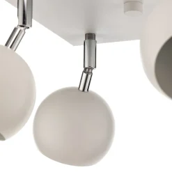 SOLLUX LIGHTING Loftspot Flame, hvid, 4 lyskilder, firkantet