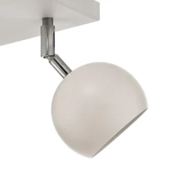 SOLLUX LIGHTING Loftspot Flame, hvid, 4 lyskilder, firkantet