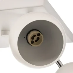 SOLLUX LIGHTING Loftspot Flame, hvid, 4 lyskilder, firkantet