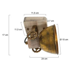 Steinhauer Gang|Loftlamper>Loftspot Gearwood, 1 lyskilde bronze