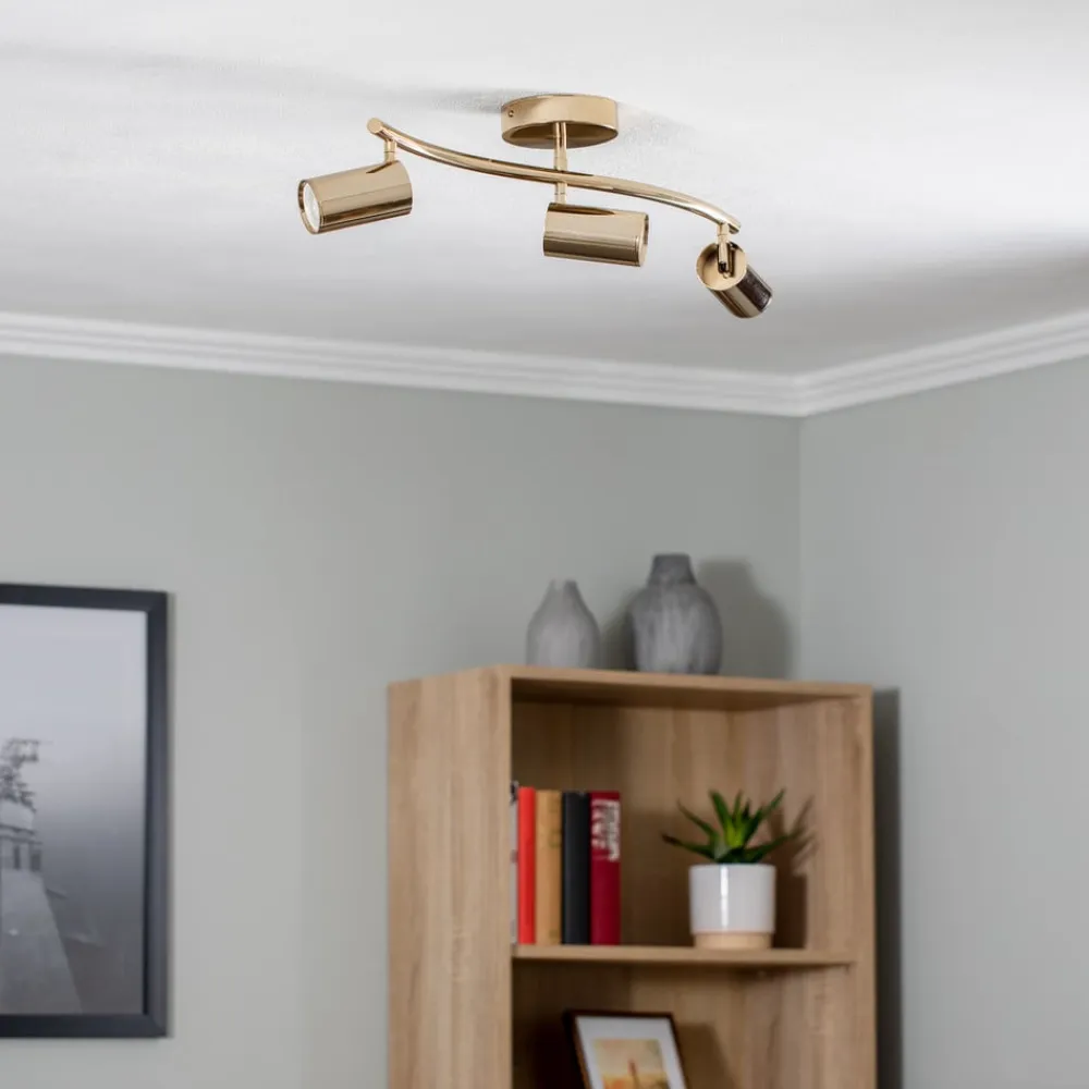 Lucea Loftspot, guld, 3 lyskilder