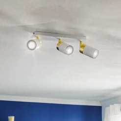 Eko-Light Loftspot Joker, hvid/guld, 3 lyskilder