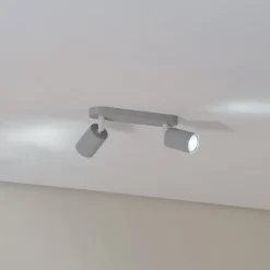 Børn TK Lighting Loftlamper|Spotlights>Loftspot Livia, grå, 35 cm, 2 lyskilder, metal, GU10