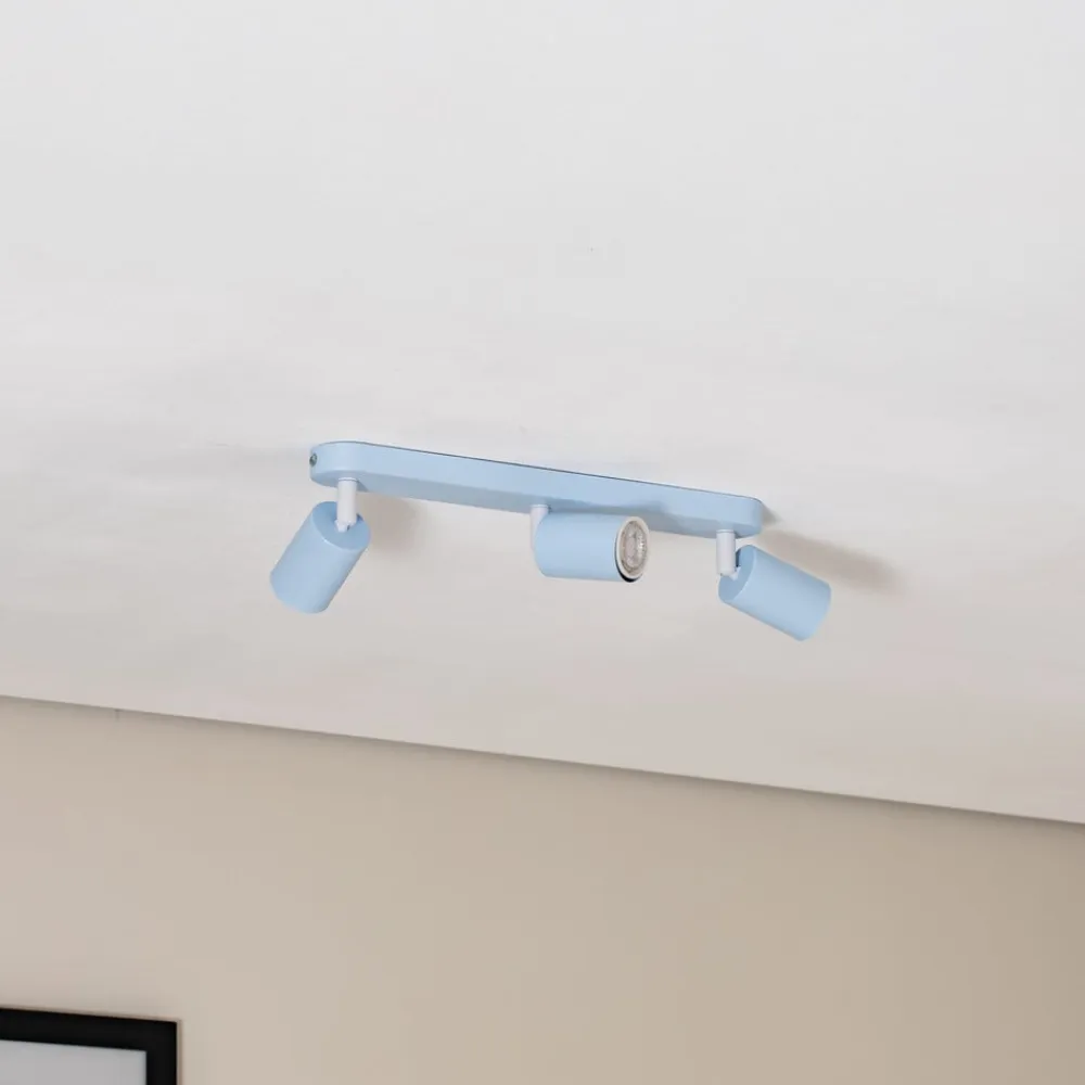 Børn TK Lighting Loftlamper|Spotlights>Loftspot Livia, lyseblå, 52 cm, 3 lyskilder, metal, GU10