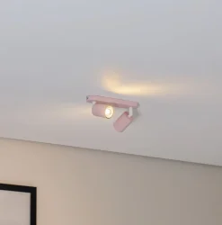 Børn TK Lighting Loftspot Livia, lyserød, 35 cm, 2 lyskilder, metal, GU10