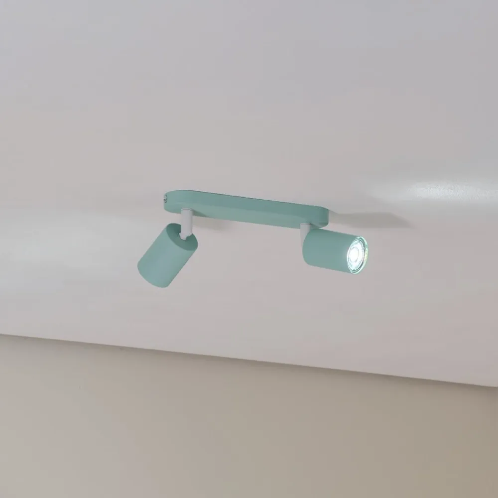 Børn TK Lighting Loftspot Livia, mintgrøn, 35 cm, 2 lyskilder, metal, GU10
