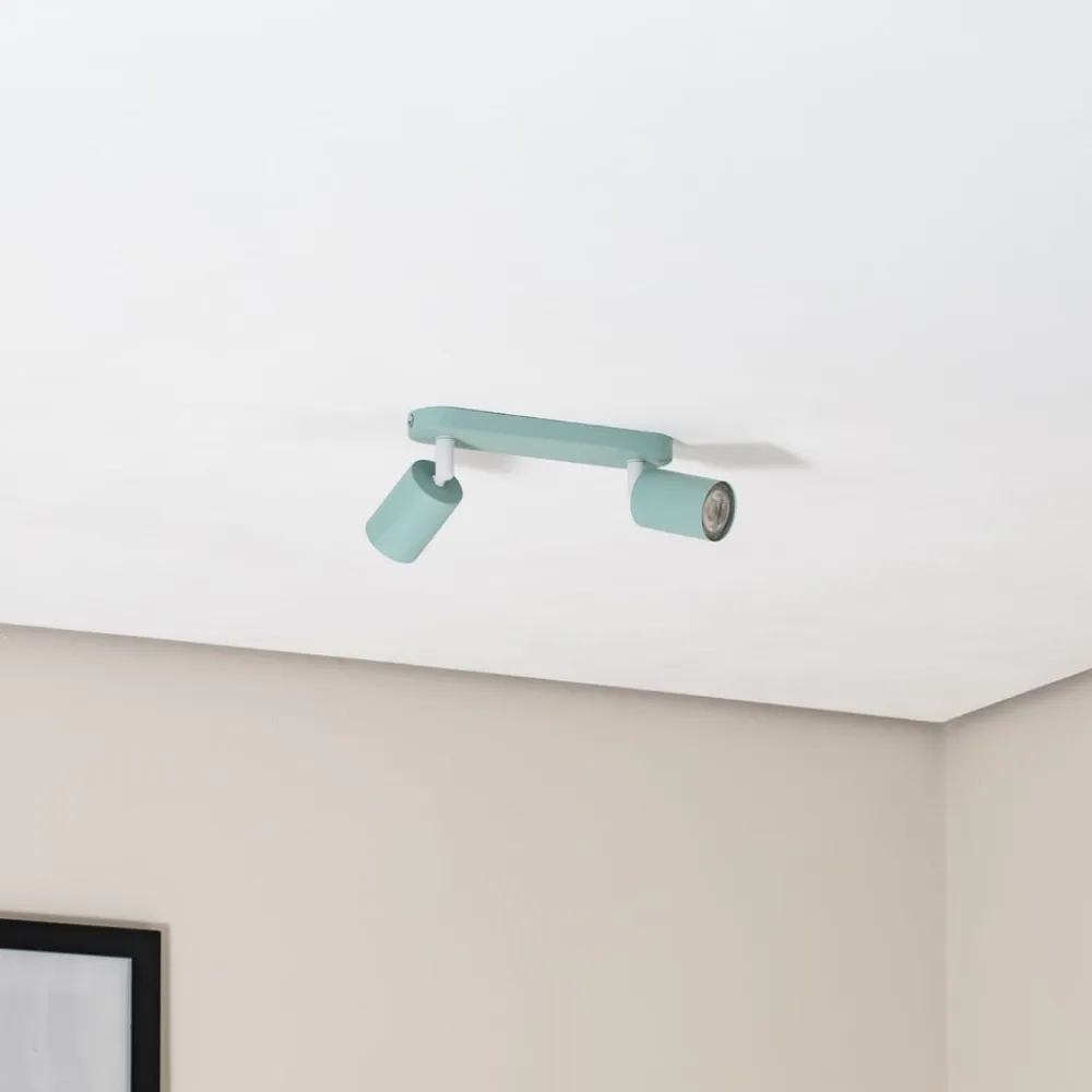 Børn TK Lighting Loftspot Livia, mintgrøn, 35 cm, 2 lyskilder, metal, GU10