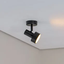 Loftspot Mona, 1 lyskilde, sort, bevægelig, stål^SIGMA Discount