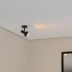 Loftspot Mona, 1 lyskilde, sort, bevægelig, stål^SIGMA Discount