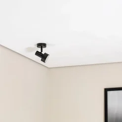 Loftspot Mona, 1 lyskilde, sort, bevægelig, stål^SIGMA Discount