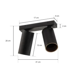 Loftspot Mono II sort/indvendig guld 2 lyskilder^Nowodvorski Lighting Sale