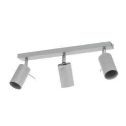 SOLLUX LIGHTING Loftspot Round, grå, 3 lyskilder lineær