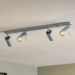 SOLLUX LIGHTING Loftlamper>Loftspot Round, grå, 4 lyskilder lineær