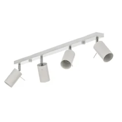 SOLLUX LIGHTING Loftspot Round, hvid, 4 lyskilder lineær