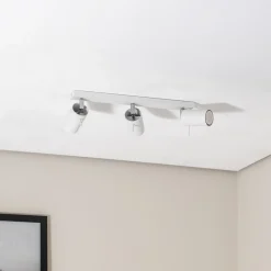 SOLLUX LIGHTING Loftspot Round, hvid, 3 lyskilder lineær