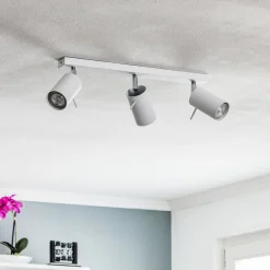 SOLLUX LIGHTING Loftspot Round, hvid, 3 lyskilder lineær