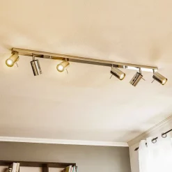 Loftspot Round, krom, 6 lyskilder lineær^SOLLUX LIGHTING New