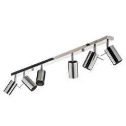 Loftspot Round, krom, 6 lyskilder lineær^SOLLUX LIGHTING New